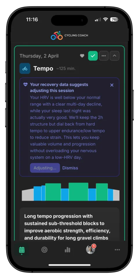 Daily & Weekly Plan Adaptations screenshot